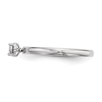 Sterling Silver Rhodium Plated Polished Diamond Ring view 3