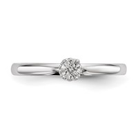 Sterling Silver Rhodium Plated Polished Diamond Ring view 4