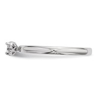Sterling Silver Rhodium Plated Polished Diamond Square Shape Ring view 3