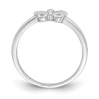 Sterling Silver Rhodium-plated Childs CZ Butterfly Ring view 2