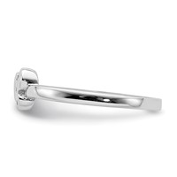 Sterling Silver Rhodium-plated Childs CZ Butterfly Ring view 3