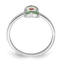 Sterling Silver Rhodium-plated Childs Enameled Apple Core Ring view 2