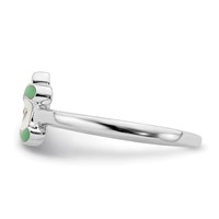 Sterling Silver Rhodium-plated Childs Enameled Apple Core Ring view 3
