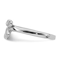 Sterling Silver Rhodium-plated Polished CZ Dragonfly Children's Ring view 3