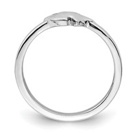 Sterling Silver Rhodium-plated Childs Satin CZ Fish Ring view 2