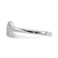 Sterling Silver Rhodium-plated Childs Satin CZ Fish Ring view 3