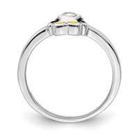 Sterling Silver Rhodium-plated Childs Enameled Penguin Ring view 2