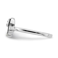 Sterling Silver Rhodium-plated Childs Enameled Penguin Ring view 3
