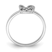 Sterling Silver Rhodium-plated Childs Bunny Ring view 2
