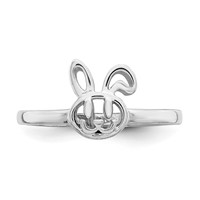 Sterling Silver Rhodium-plated Childs Bunny Ring view 5