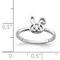 Sterling Silver Rhodium-plated Childs Bunny Ring view 3