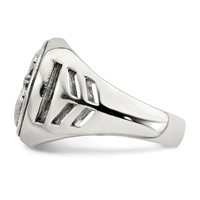 Sterling Silver Antiqued Fleur De Lis Ring view 4