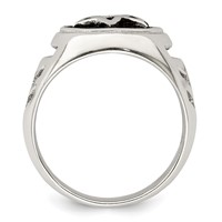 Sterling Silver Antiqued Star of David Ring view 2
