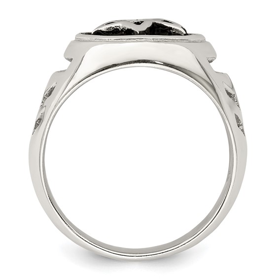 Sterling Silver Antiqued Star of David Ring