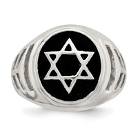 Sterling Silver Antiqued Star of David Ring view 5
