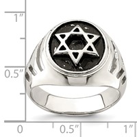 Sterling Silver Antiqued Star of David Ring view 3