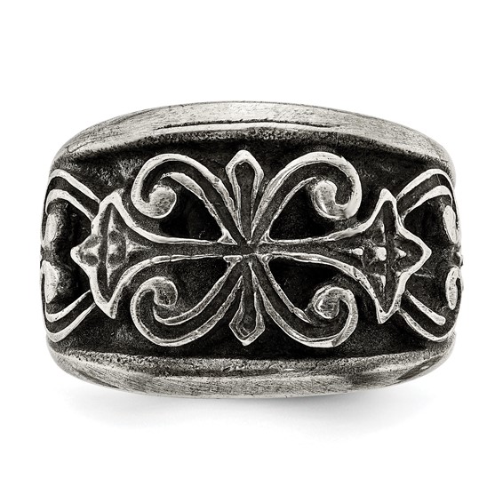 Sterling Silver Antiqued Scroll Design Ring