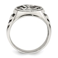Sterling Silver Antiqued Anchor Ring view 2