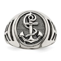 Sterling Silver Antiqued Anchor Ring view 5