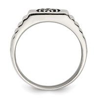 Sterling Silver Rhodium-plated Men's Onyx Ring view 2