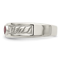 Sterling Silver Rhodium-plated Men's Ruby Ring view 3