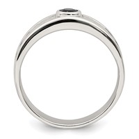 Sterling Silver Rhodium-plated Men's Onyx Ring view 2