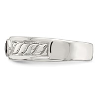 Sterling Silver Rhodium-plated Men's Onyx Ring view 4