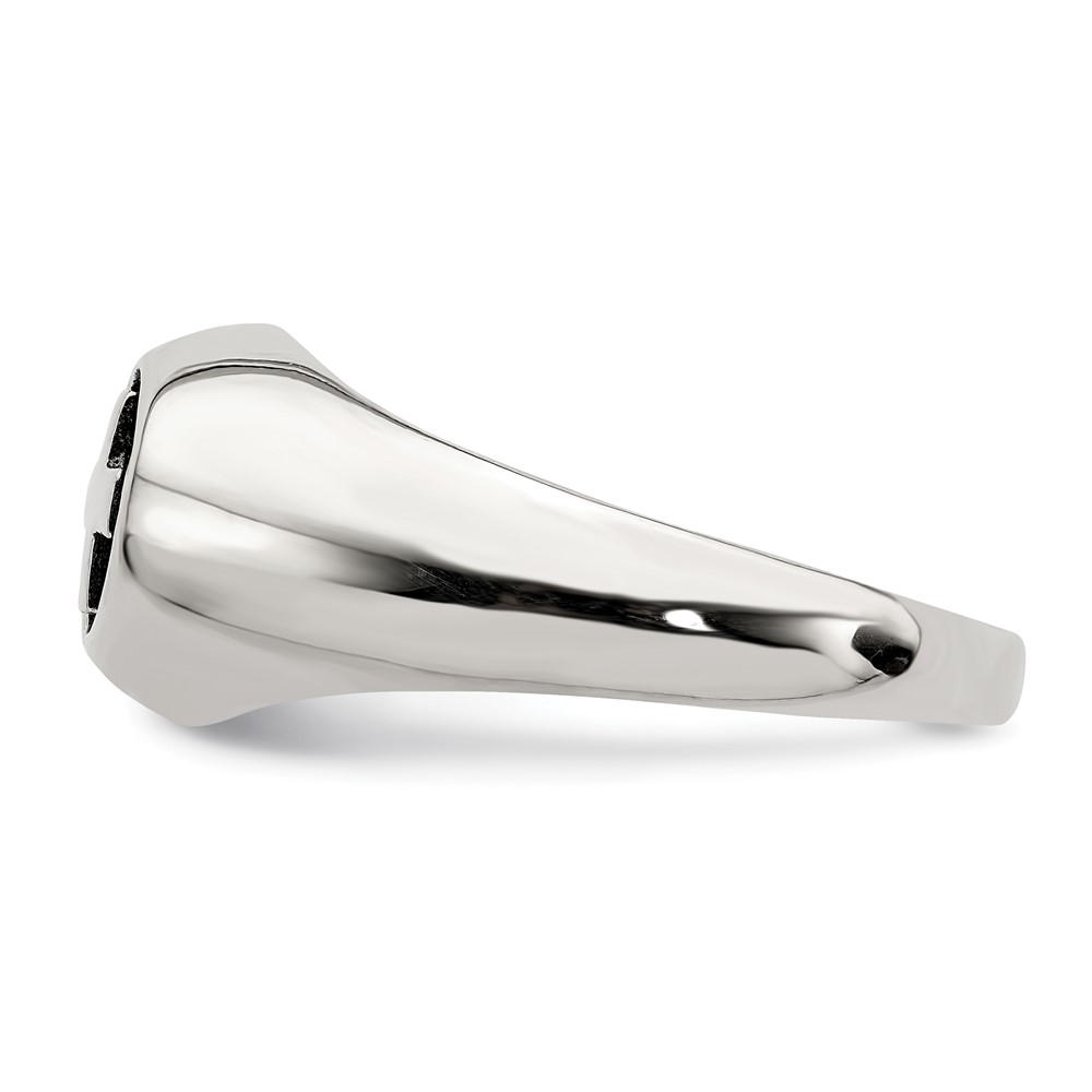 Sterling Silver Antiqued Cross Ring (QR6848-10)