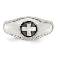 Sterling Silver Antiqued Cross Ring view 4