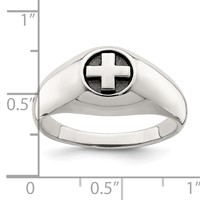 Sterling Silver Antiqued Cross Ring view 5