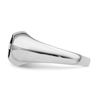 Sterling Silver Rhodium-plated & Antiqued Cross Ring view 3