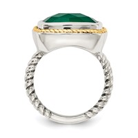 Sterling Silver Ring with 14K Green Onyx view 2