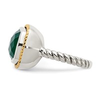 Sterling Silver Ring with 14K Green Onyx view 4