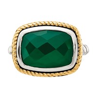 Sterling Silver Ring with 14K Green Onyx view 5
