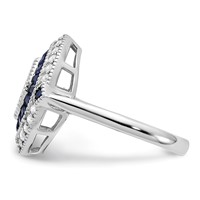 Sterling Silver Rhodium-plated CZ and Synthetic Blue Spinel Ring view 3
