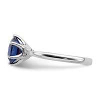 Sterling Silver Rhod-plated Blue and White CZ Ring view 3