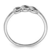 Sterling Silver Rhodium Plated Hearts Ring view 2
