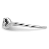 Sterling Silver Rhodium Plated Hearts Ring view 3
