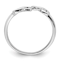 Sterling Silver Rhodium Plated Infinity Ring view 2