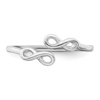 Sterling Silver Rhodium Plated Infinity Ring view 4