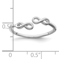 Sterling Silver Rhodium Plated Infinity Ring view 5