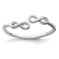 Sterling Silver Rhodium Plated Infinity Ring view 1