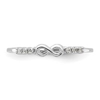 Sterling Silver Rhodium Plated CZ Infinity Ring view 5