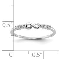 Sterling Silver Rhodium Plated CZ Infinity Ring view 4