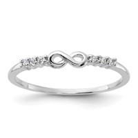 Sterling Silver Rhodium Plated CZ Infinity Ring view 1