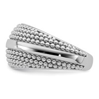 Sterling Silver Rhodium Plated Textured Ring view 3