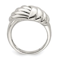 Sterling Silver Weaved Scalloped Ring view 2