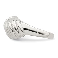 Sterling Silver Weaved Scalloped Ring view 3