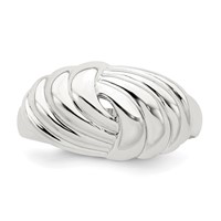 Sterling Silver Weaved Scalloped Ring view 5
