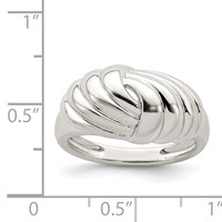 Sterling Silver Weaved Scalloped Ring view 4